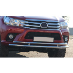 Купити Передній захист ST018 (нерж) для Toyota Hilux 2015- рр