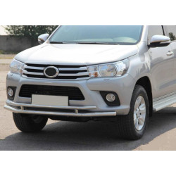 Купити Передній захист ST018 (нерж) для Toyota Hilux 2015- рр