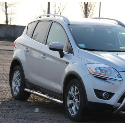 Купити Бічні труби прямі (2 шт., нерж.) для Ford Kuga 2008-2013 рр