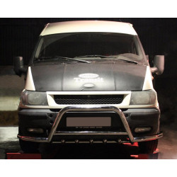 Купити Кенгурятник з вусами WT003-Plus (2000-2006, нерж.) для Ford Transit рр