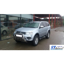 Купити Передній захист WT002 (нерж.) для Mitsubishi Pajero Sport 2008-2015 рр