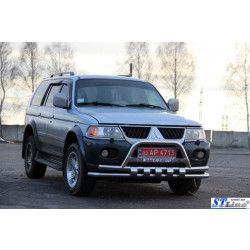 Купити Передній захист ST015-2025WT (нерж) для Mitsubishi Pajero Sport 1996-2007 рр