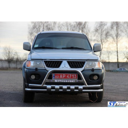 Купити Передній захист ST015-2025WT (нерж) для Mitsubishi Pajero Sport 1996-2007 рр