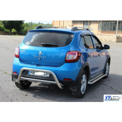 Купити Задня дуга AK007 (нерж) для Renault Sandero 2013-2022 рр