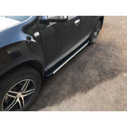 Купити Бокові пороги Maya V1 (2 шт., алюміній) для Renault Duster 2008-2017 рр