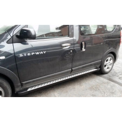 Купить Боковые пороги DotLine (2 шт., алюминий) для Renault Dokker 2013-2022 гг
