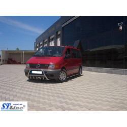 Купити Кенгурятник WT003/4 (нерж.) з написом, 60мм для Mercedes Vito W638 1996-2003 рр