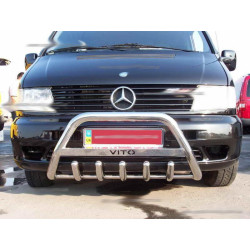 Купити Кенгурятник WT003/4 (нерж.) з написом, 60мм для Mercedes Vito W638 1996-2003 рр