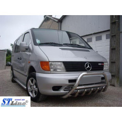 Купити Кенгурятник WT003/4 (нерж.) з написом, 60мм для Mercedes Vito W638 1996-2003 рр