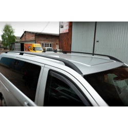 Купить Рейлинги черные CAN Оригинальный дизайн (металл. ножки) Длинная база (EXTRALONG) для Mercedes Vito/V-class W447 2014- гг