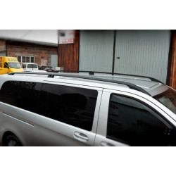 Купить Рейлинги черные CAN Оригинальный дизайн (металл. ножки) Длинная база (EXTRALONG) для Mercedes Vito/V-class W447 2014- гг