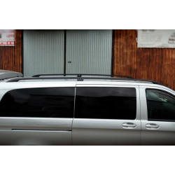 Купить Рейлинги черные CAN Оригинальный дизайн (металл. ножки) Длинная база (EXTRALONG) для Mercedes Vito/V-class W447 2014- гг