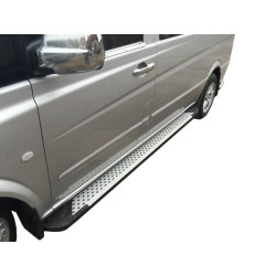 Купить Боковые пороги X5-тип (2 шт, алюм) Длинная база для Mercedes Viano 2004-2014 гг