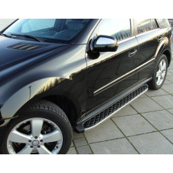 Купить Боковые Подножки BlackLine (2 шт., Алюминий) для Mercedes ML W164 2005-2011 гг