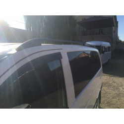 Купить Рейлинги черные Skyport (сплошной метал) Длинная база (EXTRALONG) для Mercedes Viano 2004-2014 гг