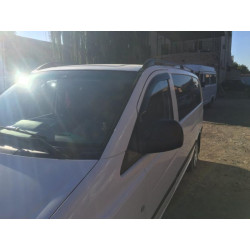 Купить Рейлинги черные Skyport (сплошной метал) Длинная база (EXTRALONG) для Mercedes Viano 2004-2014 гг