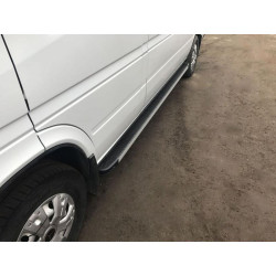 Купить Боковые пороги Maya V1 (2 шт., алюминий) Длинная база для Volkswagen LT 1995-2006 гг