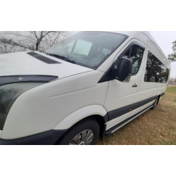 Купити Бокові пороги Maya (2 шт., алюміній) Середня база для Volkswagen Crafter 2006-2016 рр