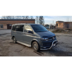 Купить Боковые пороги Premium (2 шт, нерж) 60 мм, длинная база для Volkswagen T6