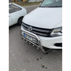 Купити Кенгурятник WT003 (нерж) 60 мм, з написом для Volkswagen Tiguan 2007-2016 рр