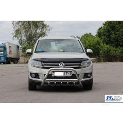Купити Кенгурятник WT003 (нерж) 60 мм, з написом для Volkswagen Tiguan 2007-2016 рр