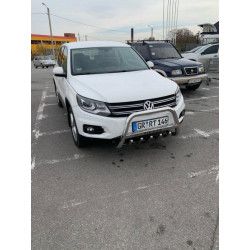 Купити Кенгурятник WT003 (нерж) 60 мм, з написом для Volkswagen Tiguan 2007-2016 рр