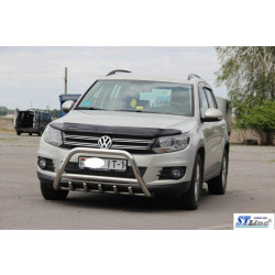 Купити Кенгурятник WT003 (нерж) 60 мм, з написом для Volkswagen Tiguan 2007-2016 рр