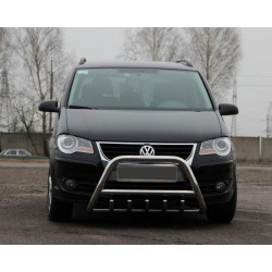 Купити Кенгурятник (нерж) 60 мм, з написом для Volkswagen Touran 2010-2015 рр