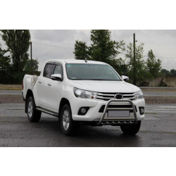 Купити Передній захист QT008 (нерж) для Toyota Hilux 2015- рр