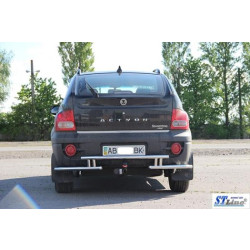 Купить Задняя защита AK005-2 (нерж) для SsangYong Action 2006- гг
