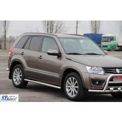 Купити Бічні труби BB001 (2 шт., нерж) 60 мм для Suzuki Grand Vitara 2005-2017 рр