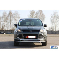 Купити Передній захист ST014 (нерж.) 60/42 мм для Ford Kuga/Escape 2013-2019 рр