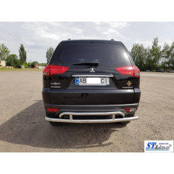Купить Задняя защита AK002-2 (2 шт, нерж) для Mitsubishi Pajero Sport 2008-2015 гг