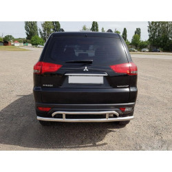 Купить Задняя защита AK002-2 (2 шт, нерж) для Mitsubishi Pajero Sport 2008-2015 гг