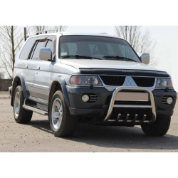 Купить Кенгурятник QT006 (нерж) для Mitsubishi Pajero Sport 1996-2007 гг