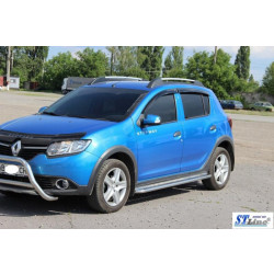 Купить Боковые пороги KB001 (нерж) 60 мм для Renault Sandero 2013-2022 гг