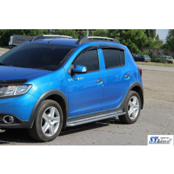 Купить Боковые пороги KB001 (нерж) 60 мм для Renault Sandero 2013-2022 гг