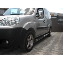 Купить Боковые трубы BB002 (2 шт, нерж.) 70 мм, Макси база для Fiat Doblo I 2005-2010 гг