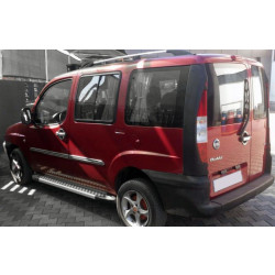 Купити Бокові пороги Allmond Grey (2 шт., алюм.) Максі база для Fiat Doblo I 2005-2010 рр