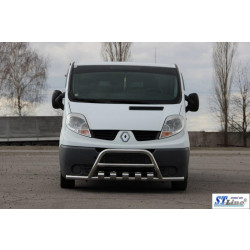 Купить Кенгурятник с усами WT003-15 (нерж.) для Renault Trafic 2001-2015 гг
