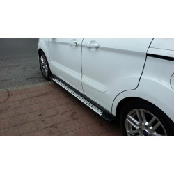 Купити Бокові пороги DOT-Line (2 шт., Алюм.) Стандартна база для Ford Connect 2014-2021 рр
