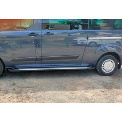 Купити Бокові пороги Allmond Grey (2 шт., алюм.) Коротка база для Ford Custom 2013-2022 рр