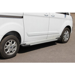 Купити Бокові пороги Line (2 шт., алюміній) Довга база для Ford Custom 2013-2022 рр