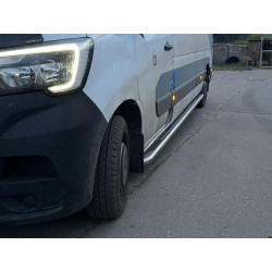 Купити Бокові пороги Premium (2 шт., Нерж.) 60мм, Середня база для Nissan NV400 2010-2024 рр