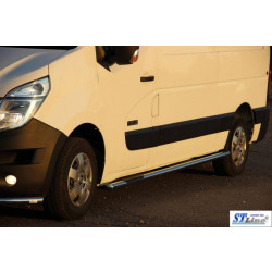Купити Бічні труби BB002 (2 шт., нерж.) Середня база для Opel Movano 2010-2021 рр
