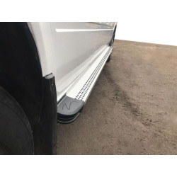 Купить Боковые пороги Maya V2 (2 шт., алюминий) Длинная база для Volkswagen LT 1995-2006 гг