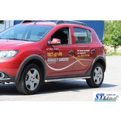 Купити Бічні труби BB001 (2 шт., нерж) 60 мм для Renault Sandero 2013-2022 рр