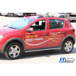 Купити Бічні труби BB001 (2 шт., нерж) 60 мм для Renault Sandero 2013-2022 рр