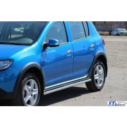 Купити Бічні труби BB001 (2 шт., нерж) 60 мм для Renault Sandero 2013-2022 рр
