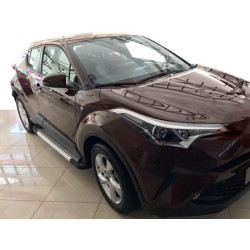 Купить Боковые подножки Allmond Grey (2 шт, алюм) для Toyota C-HR 2016-2023 гг